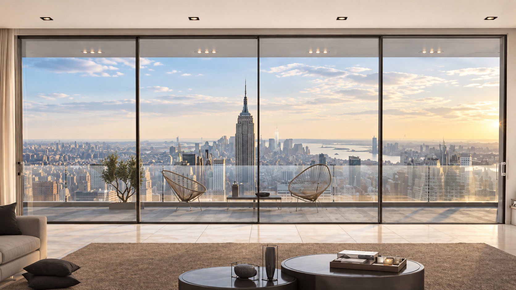 Large-span ALUMIL SUPREME S650 PHOS minimal sliding aluminium doors with slim sightlines