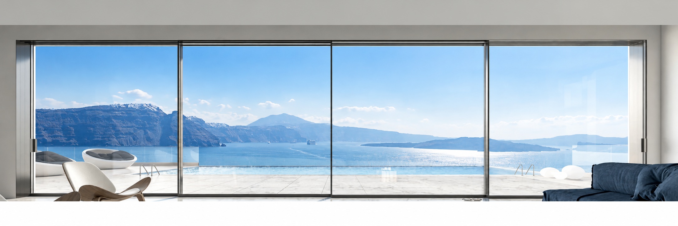 ALUMIL SUPREME S650 PHOS panoramic minimal sliding aluminium doors