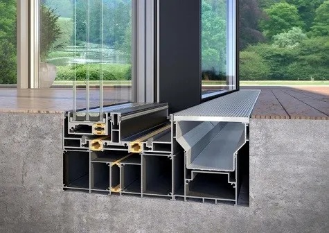 ALUMIL SUPREME S650 PHOS recessed bottom track section