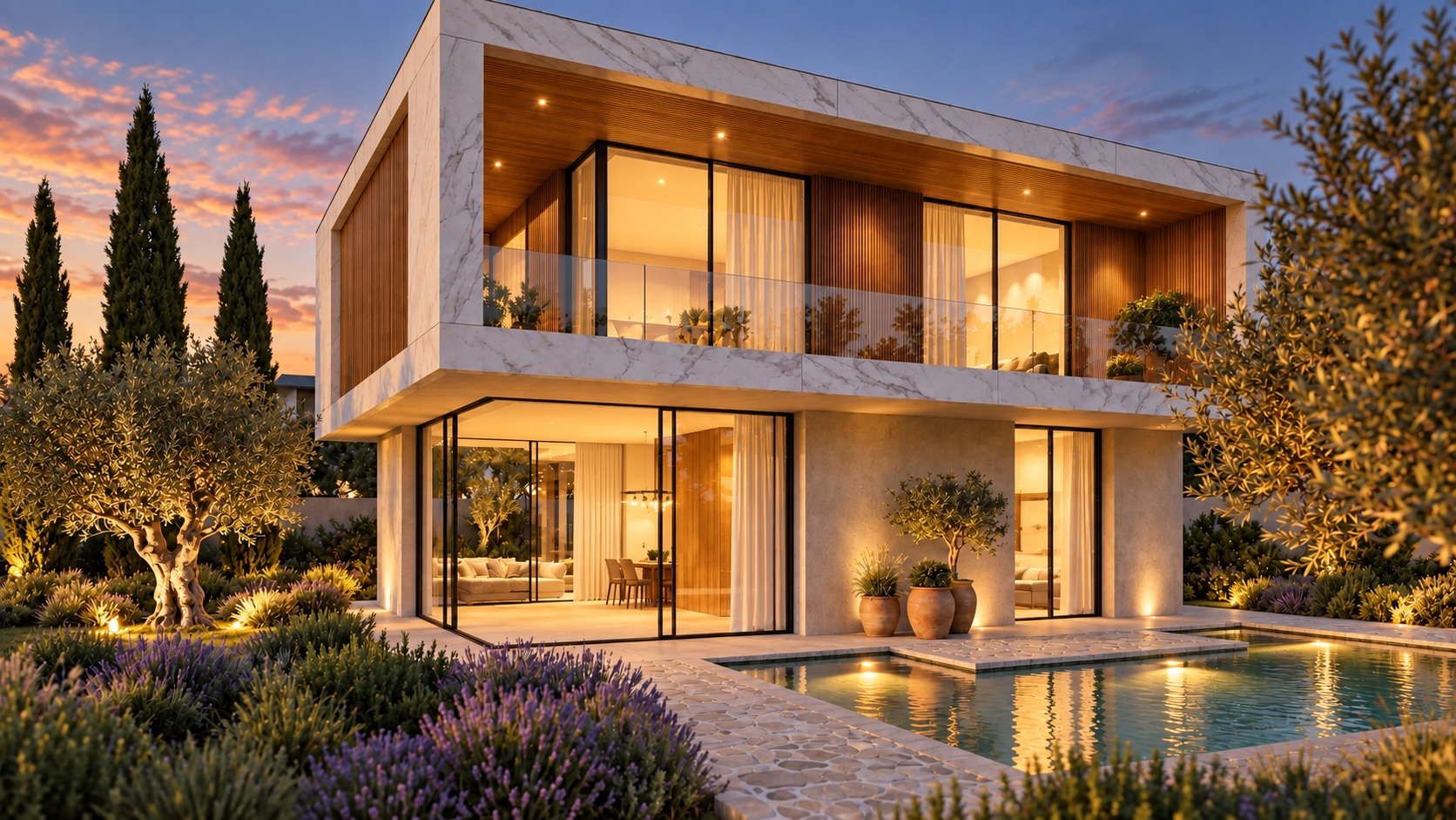 EUROPA EMF 60 Hybrid minimal sliding aluminium system in luxury residence