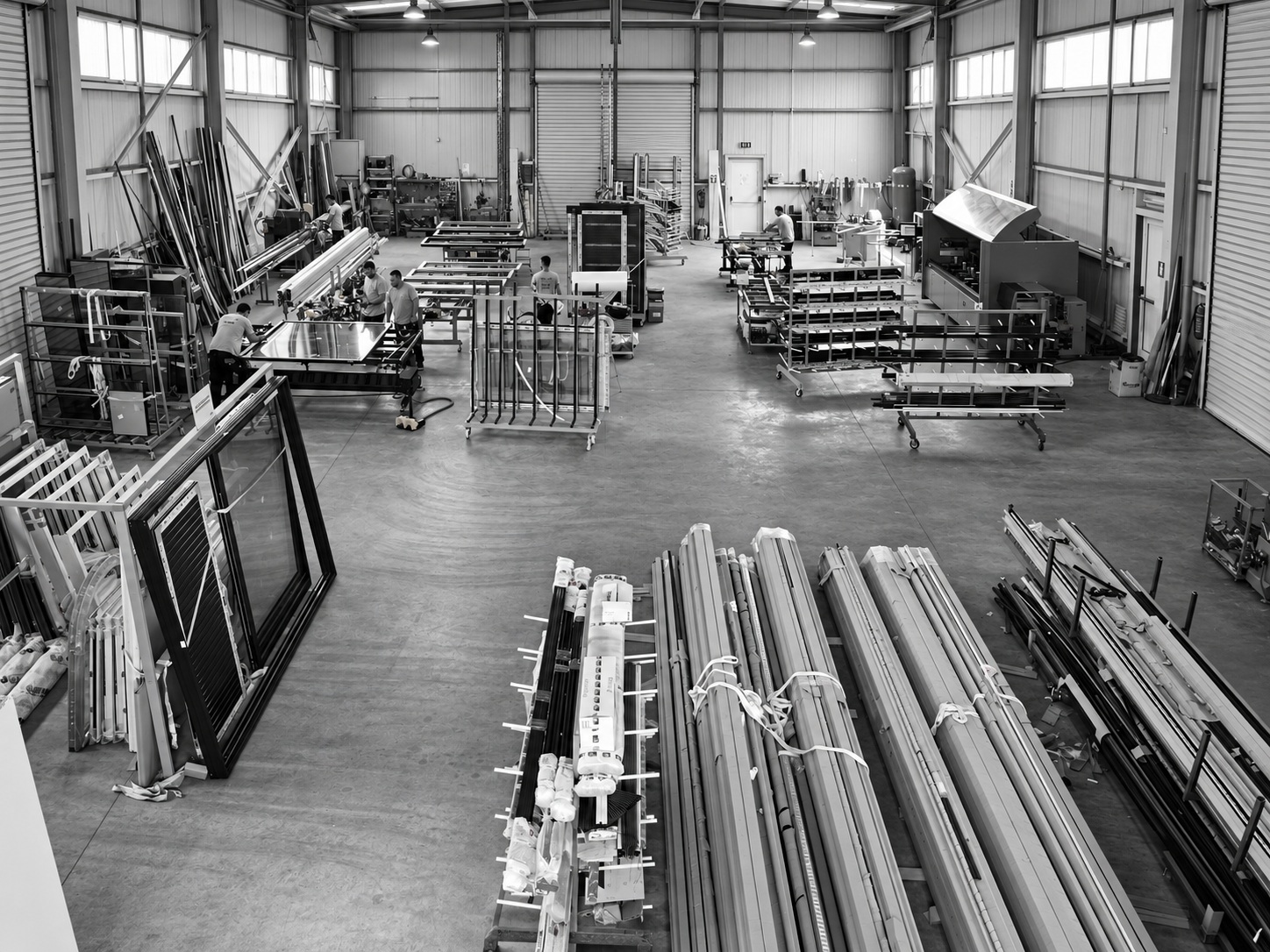 Aluminium windows manufacturing and production at the Mparolas factory