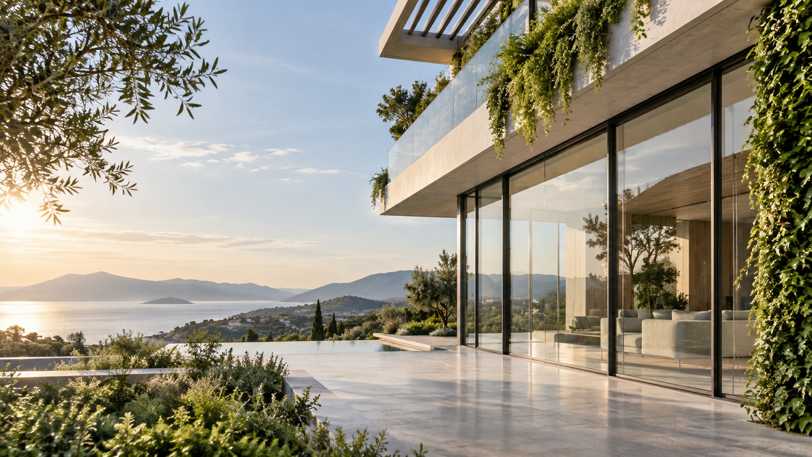 Sustainable green building with high-performance aluminium windows and façade systems by Mparolas