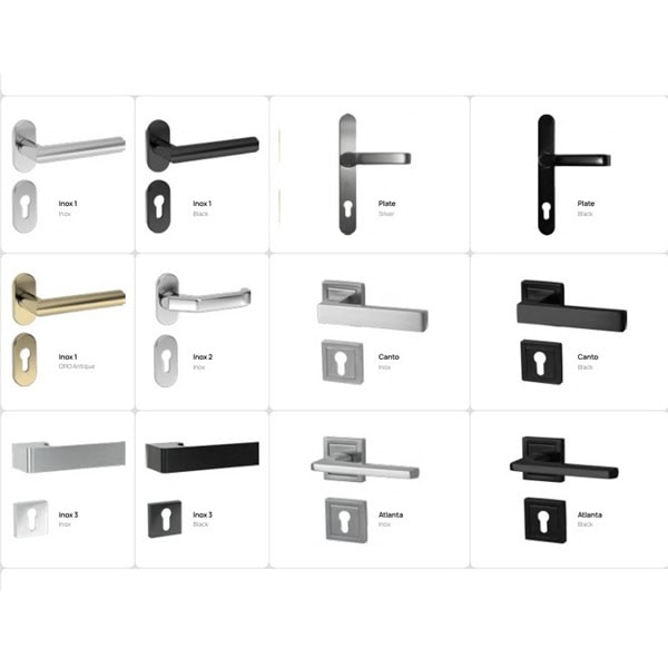 Minimal concealed handle on aluminium pivot entrance door