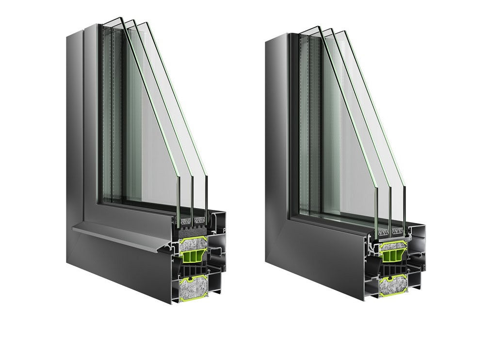 EUROPA EOS 78 Hybrid aluminium window frame and sash section