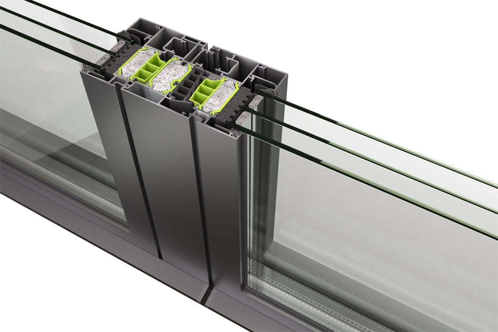 EUROPA EOS 78 Hybrid standard sash thermal break aluminium profile section