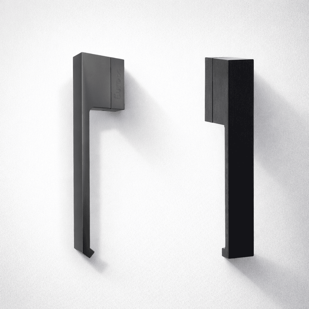 Minimal black aluminium window handle options for EUROPA EOS 78 Hybrid